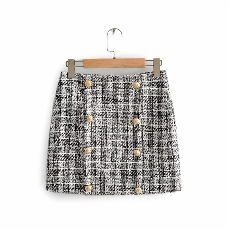 Women's woolen coat short skirt two piece set