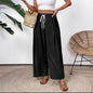 Drawstring Pocket Wide Leg Women's Casual Pants Women's Pants