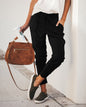 Drawstring casual pencil pants