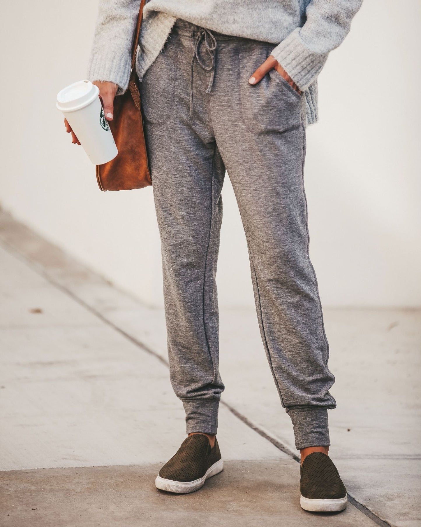 Drawstring casual pencil pants