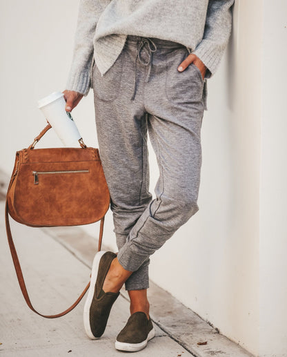 Drawstring casual pencil pants