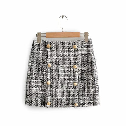 Women's woolen coat short skirt two piece set