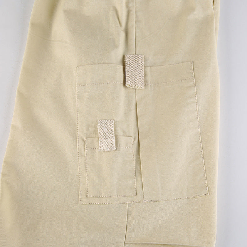 Sleek Casual Asymmetrical Pocket Drawstring Closure Woven Pants