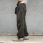 Sleek Casual Asymmetrical Pocket Drawstring Closure Woven Pants