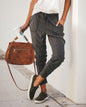 Drawstring casual pencil pants