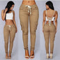Women's Multi-Pocket Drawstring Casual Pants