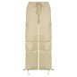 Sleek Casual Asymmetrical Pocket Drawstring Closure Woven Pants