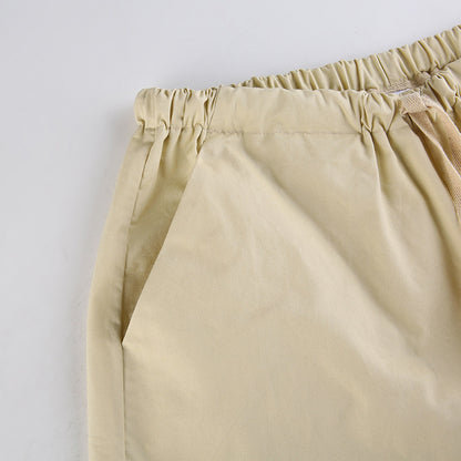 Sleek Casual Asymmetrical Pocket Drawstring Closure Woven Pants